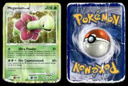 Meganium 13/123 Rare Holo Mysterious Treasures Pokemon Card DAMAGED DESTROYED - Image 1