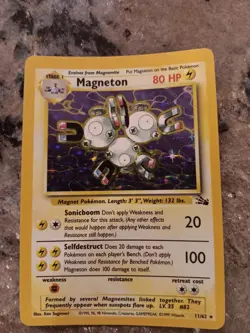 Pokemon TCG Magneton 11/62 Fossil Holo 1999 Wizards Stage 1 - Image 1