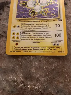 Pokemon TCG Magneton 11/62 Fossil Holo 1999 Wizards Stage 1 - Image 3