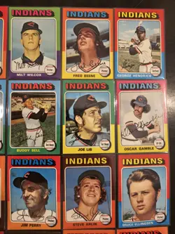 1975 Topps Baseball Indians - 24 Card Lot - VG - Ex Condition - Image 3