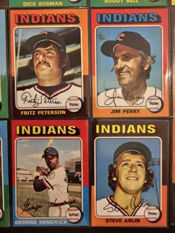 1975 Topps Baseball Indians - 24 Card Lot - VG - Ex Condition - Image 5