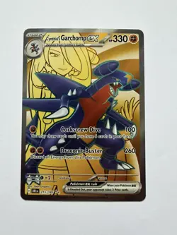 Pokemon TCG Cynthia's Garchomp EX 215/182 Destined Rivals Full Art NM - Image 1