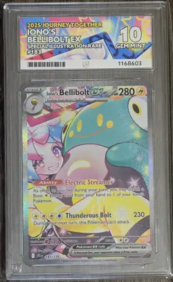 Iono's Bellibolt EX #183 SIR ACE 10 Gem Mint Graded - PERFECT SUBGRADES - Image 1