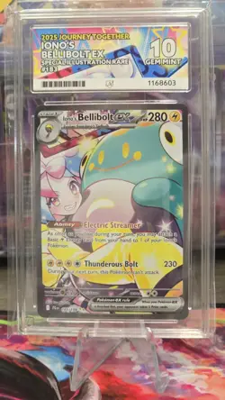 Iono's Bellibolt EX #183 SIR ACE 10 Gem Mint Graded - PERFECT SUBGRADES - Image 3