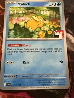 POKEMON TCG PSYDUCK 039/217 ASCENDED HEROES PRIZE PACK SERIES 9 STAMPED NONHOLO - Image 1