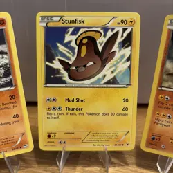 3x Stunfisk Pokemon cards - 2011 & 2013 - LP - Free postage - Noble victories - Image 3