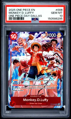 2025 One Piece Promos #006 Monkey D. Luffy One Piece Day Dallas PSA 10 - Image 1