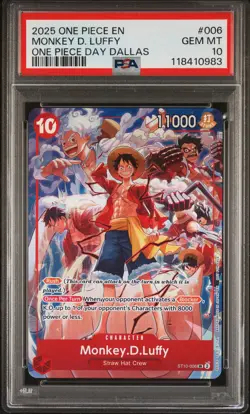 2025 ONE PIECE PROMOS ONE PIECE DAY DALLAS #006 MONKEY D. LUFFY PSA 10 - Image 1