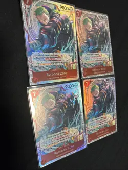 4 x One Piece EB04-007 SR - Roronoa Zoro - EN - Foil - Play Set - TCG - NM/M - Image 1