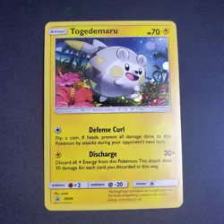 Pokemon TCG Cards Togedemaru SM09 Black Star Promo Holo LP - SWIRL - - Image 1