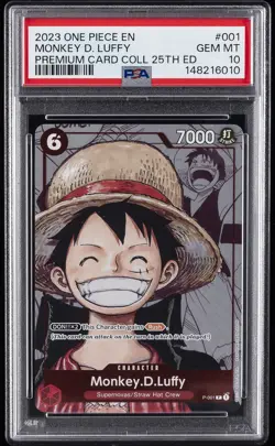 2023 ONE PIECE PREMIUM CARD COLLECTION 25TH EDITION #001 MONKEY D. LUFFY PSA 10 - Image 1