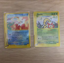 Bundle 2 Cards Pokemon Skyridge Vintage 2003 - Reverse Holo - Delibird - Shuckle - Image 1