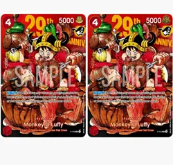 [Pre-Order] ENGLISH Monkey D. Luffy PROMO P-159 2 Card Set 29th Anniversary - Image 1
