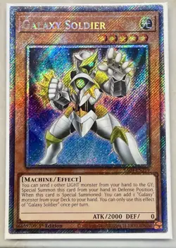 Galaxy Soldier 1st Edition Platinum Secret Rare RA04-EN219 Yu-Gi-Oh! - Image 1