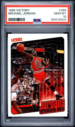 1999 Upper Deck Victory Michael Jordan Greatest Hits PSA 10 #384 RARE LOW POP - Image 1