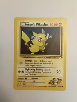 Pokemon Card - Lt. Surge's Pikachu Gym Heroes 81/132 Common WoTC - Image 1