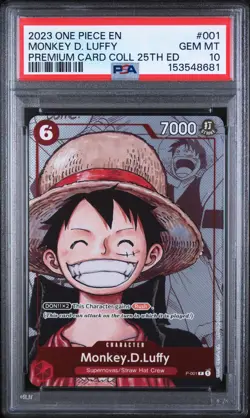 2023 ONE PIECE PREMIUM CARD COLLECTION 25TH EDITION #001 MONKEY D. LUFFY PSA 10 - Image 1