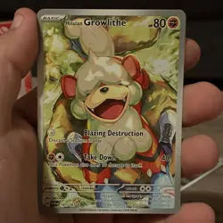 Pokemon TCG Hisuian Growlithe 181/167 Twilight Masquerade IR Full Art Holo EN - Image 1