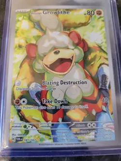 Pokemon TCG Hisuian Growlithe 181/167 Twilight Masquerade IR Holo English 2024 - Image 2