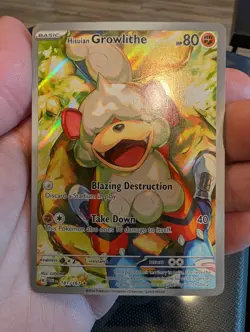 Pokemon TCG Hisuian Growlithe 181/167 Sv06 Twilight Masquerade IR Holo - Image 1