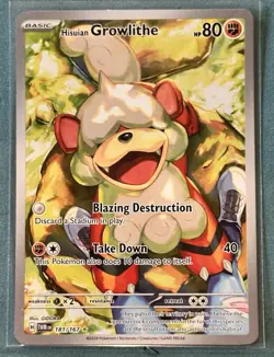 Pokemon TCG Hisuian Growlithe Twilight Masquerade IR 181/167 - Image 1