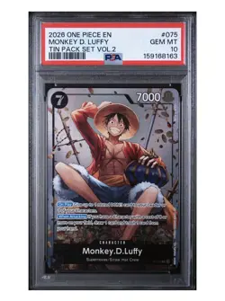 ENGLISH ONE PIECE PROMOS TIN PACK SET VOL.2 075 MONKEY D. LUFFY PSA 10 🔥📈 - Image 1