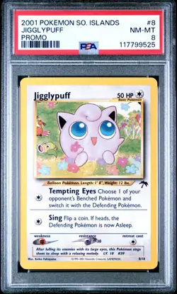 PSA 8 Jigglypuff 8/18 Pokemon Southern Islands WOTC Vintage Promo Card - Image 1