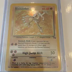 Wizards Pokemon TCG Hitmonlee Fossil 1st Edition Rare 7/62 English 1999 60HP - Image 1