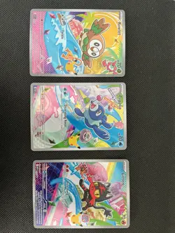 Pokemon First Partner Illustration Collection Alola Rowlet Popplio Litten NM - Image 1