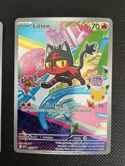 Pokemon First Partner Illustration Collection Alola Rowlet Popplio Litten NM - Image 4