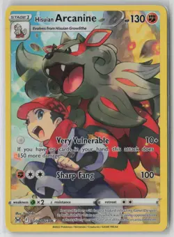 Hisuian Arcanine TG08/TG30 Holo Lost Origin Trainer Gallery Holo NM - Image 1