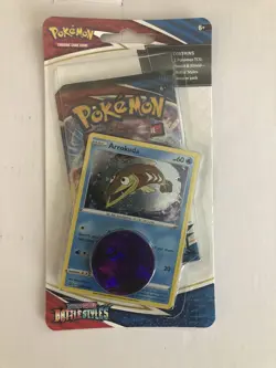 Pokemon TCG Battle Styles Arrokuda Blister Booster Pack and Coin x3 728192526978 - Image 1