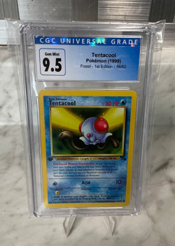 1999 POKEMON FOSSIL 1ST ED #56 TENTACOOL CGC 9.5 - Image 1