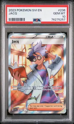 2023 POKEMON SVI EN-SCARLET & VIOLET 236 JACQ ULTRA RARE PSA 10 - Image 1