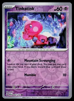 Tinkatink 082/182 Common Paradox Rift Pokemon Reverse Holo NM - Image 1