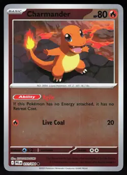 Charmander 011/094 Common Phantasmal Flames Pokemon Reverse Holo NM - Image 1