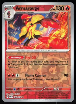 Armarouge 041/198 Rare Scarlet & Violet Pokemon Reverse Holo NM - Image 1