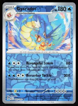 Gyarados 043/193 Rare Paldea Evolved Pokemon Reverse Holo NM - Image 1
