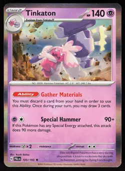 Tinkaton 105/193 Rare Paldea Evolved Pokemon Holo NM - Image 1