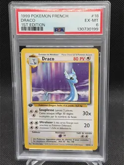 1999 Pokemon French DRACO RARE 1ST EDITION SP #18/102 Dratini PSA 6! - Image 1