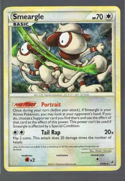 DOUBLE GLOBE SMEARGLE 21/95 HOLO RARE CALL OF LEGENDS 2011 POKEMON HOLO RARE - Image 1