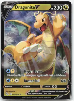 Dragonite V 049/078 Holo V Rare Pokemon GO Pokemon Near Mint - Image 1