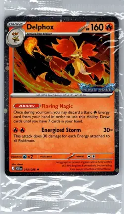 Sealed - Delphox 013/086 Cosmos Foil Chaos Rising Stamp - Pokemon Card - Image 1