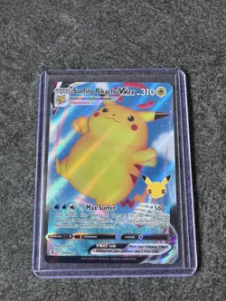 Pokemon TCG Surfing Pikachu VMAX Ultra Rare Card Celebrations 009/025 - Image 1