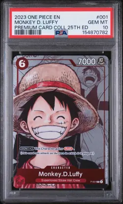 2023 ONE PIECE PREMIUM CARD COLLECTION 25TH EDITION #001 MONKEY D. LUFFY PSA 10 - Image 1