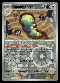 Dudunsparce Prismatic Evolutions 080/131 Rare Reverse Holo Pokemon Holo NM - Image 1
