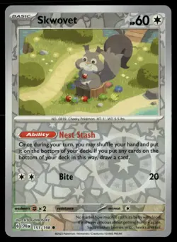 Skwovet Scarlet & Violet 151/198 Common Reverse Holo Pokemon Near Mint - Image 1