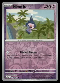 Mime Jr. Paldean Fates 031/091 Common Reverse Holo Pokemon Near Mint - Image 1