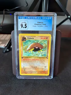 CGC 9.5 Gem Mint 1999 Pokemon Fossil 1st Edition Kabuto 50/62 WOTC - Image 1