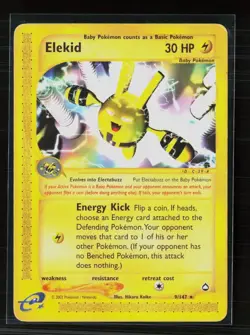 Pokemon 2002 Expedition Base Set Elekid #9/147 - Image 1